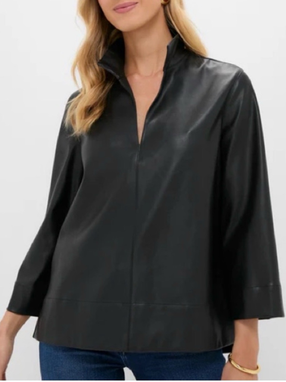 Faux leather tunic